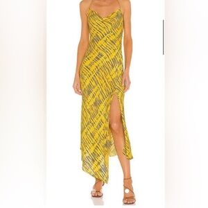 NWT! alice + olivia Yellow and black midi dress. 2